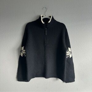 Banana Republic Wool Black Quarter Zip  Sweater Large